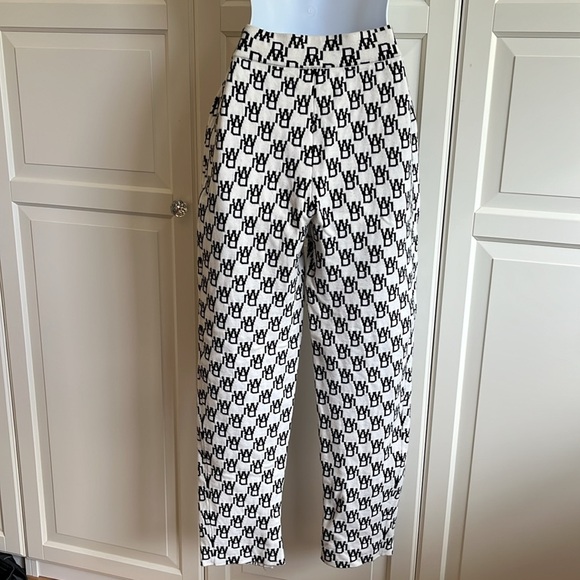 We11Done Logo Pattern Wool Cashmere Blend Legging. Size Small Black and White - Picture 16 of 17